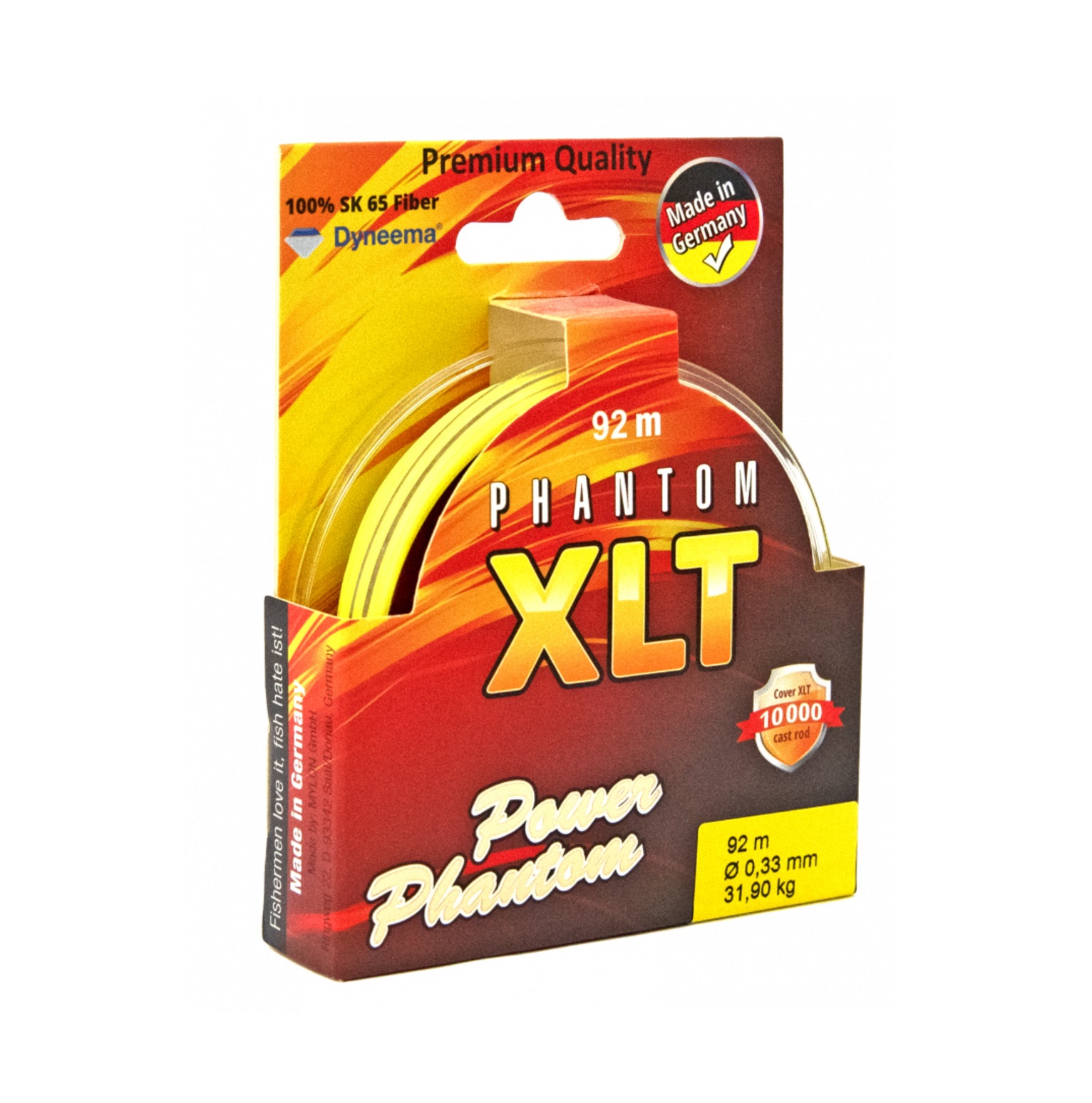 Шнур плетенный Power Phantom 8х 0,26мм 120м 28,5 кг флуоресцентно-желтый