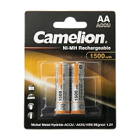 Батарейка аккумуляторная Camelion   AA-1500mAh Ni-Mh BL-2 (NH-AA1500BP2,1.2В)