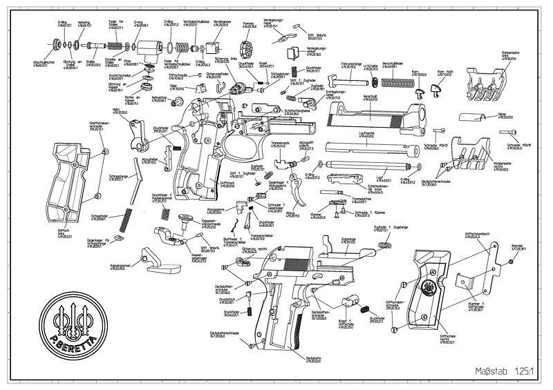 Опора оси барабана Beretta M92 FS. Фото №2