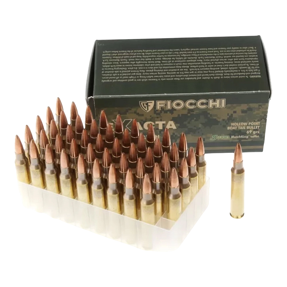 Патрон нарезной FIOCCHI калибр 223 REM HPBT Exacta 4,47 гр. (в пачке 50 шт.). Фото №1 Патрон нарезной FIOCCHI калибр 223 REM HPBT Exacta 4,47 гр. (в пачке 50 шт.). Фото №1