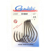 Крючок Gamakatsu LS-4644F № 6/0 (5 шт/уп) (черный, спец. поддев для сома и белуги, кованный)