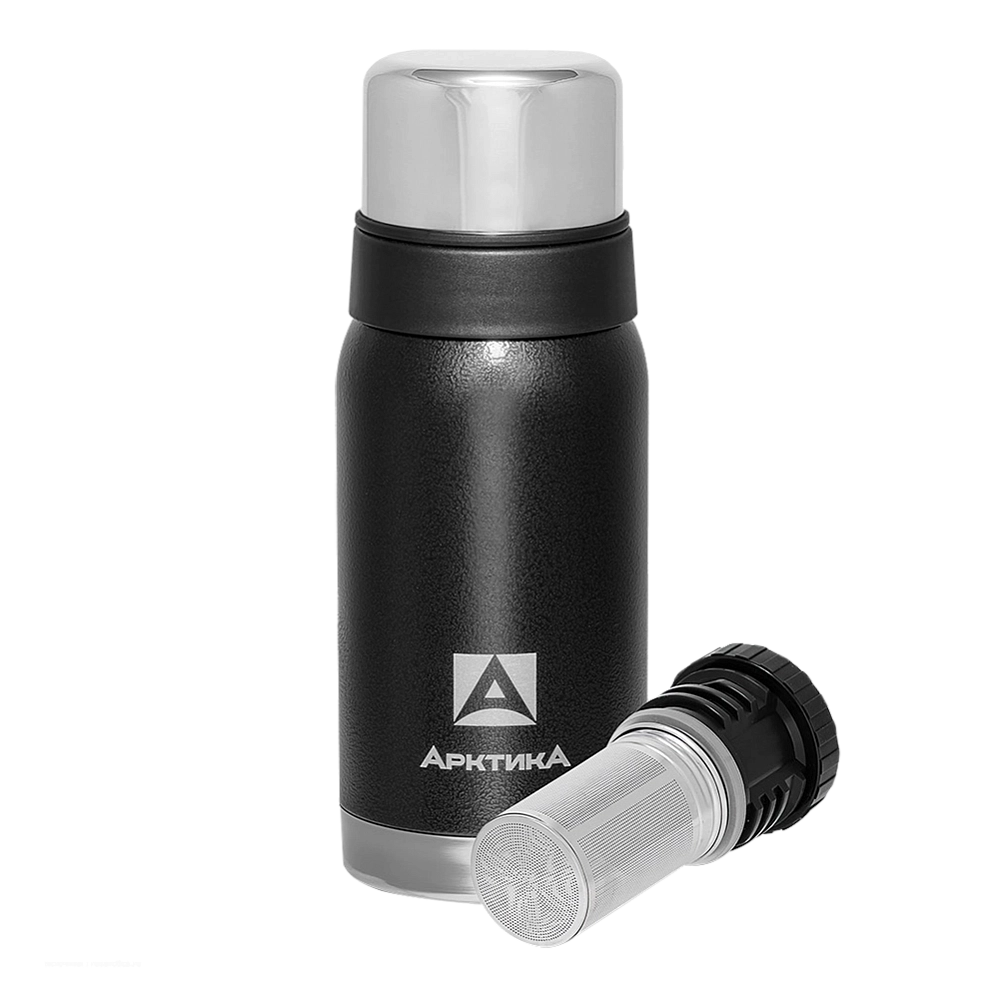 Термос "Арктика" бытовой, вакуумный, с ситечком (чёрный), 0,5 л. Фото №2