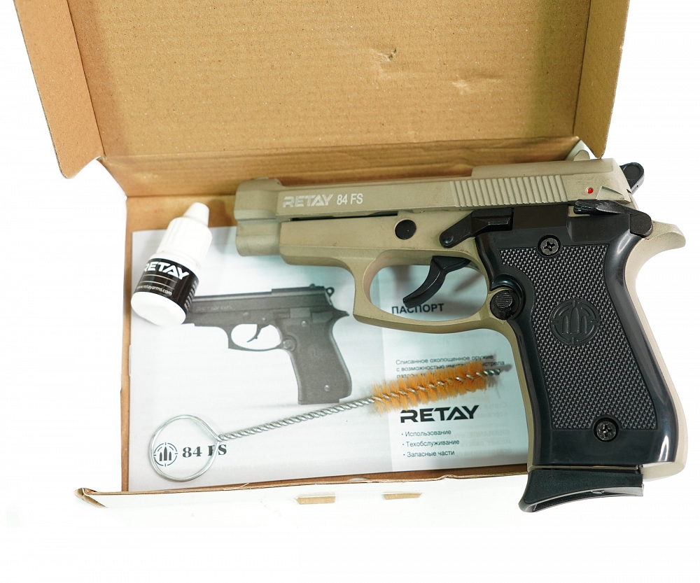 Пистолет охолощенный RETAY MOD84, (Beretta), Сатин, калибр 9mm. P.A.K. Фото №6 Пистолет охолощенный RETAY MOD84, (Beretta), Сатин, калибр 9mm. P.A.K. Фото №6