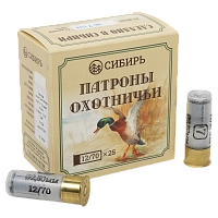 Патрон СИБИРЬ 12/70  охотничий дробовой 32г №7  (пачка 25 шт) (в коробке 250шт)