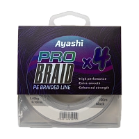 Плетенный шнур Ayashi PRO BRAID-X4 (black) d-0,10mm (100м)