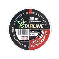 Флюорокарбон STARLINE 100% FLUOROCARBON 25m (transparent) d0.26
