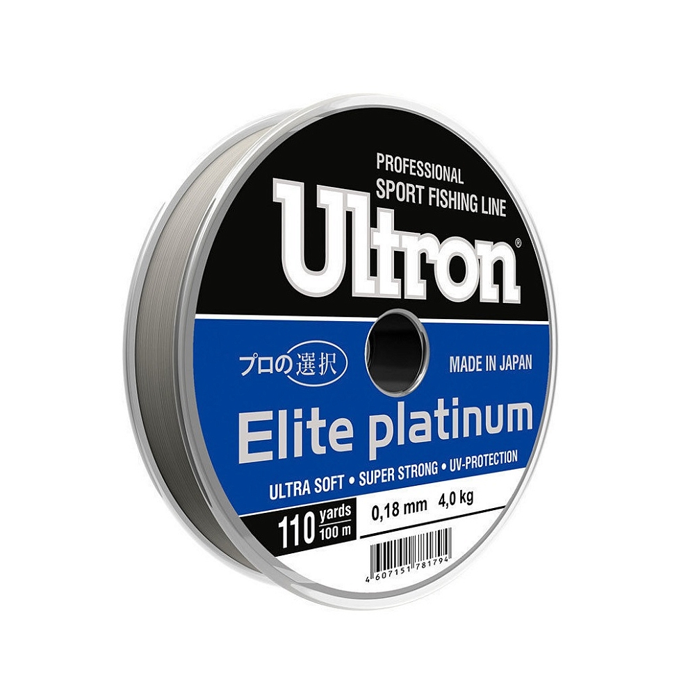Леска монофиламентная ULTRON Elite Platinum 0,16мм/100м 3,1кг серебр.. Фото №2 Леска монофиламентная ULTRON Elite Platinum 0,16мм/100м 3,1кг серебр.. Фото №2