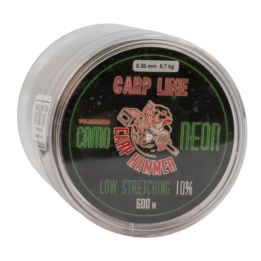 Леска моно "Carp Hammer Camo Neon" 600м/0.30мм 6,7кг цв. Камуфляжный. Фото №1
