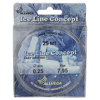 Леска ALLVEGA "Ice Line Concept" 0.25мм (25м) (7,95кг)  (прозрачная) (LILC2525)			