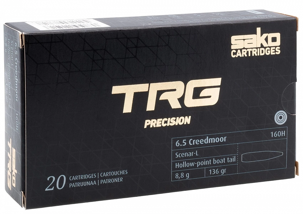 Патрон нарезной SAKO калибр 6,5 Creedmoor TRG Precision Scenar-L HPBT 8,8 гр. 136 grn. (в пачке 20 шт.. Фото №4