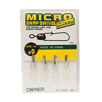 Вертлюг с карабином Owner/C'ultiva 52809 Micro Snap #0 (4 шт в уп)