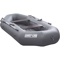 Лодка надувная ПВХ Шкипер А260 (надувное дно) (серый)