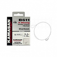 Крючки Kamasan B611-14 Wide Gape Strong с поводком