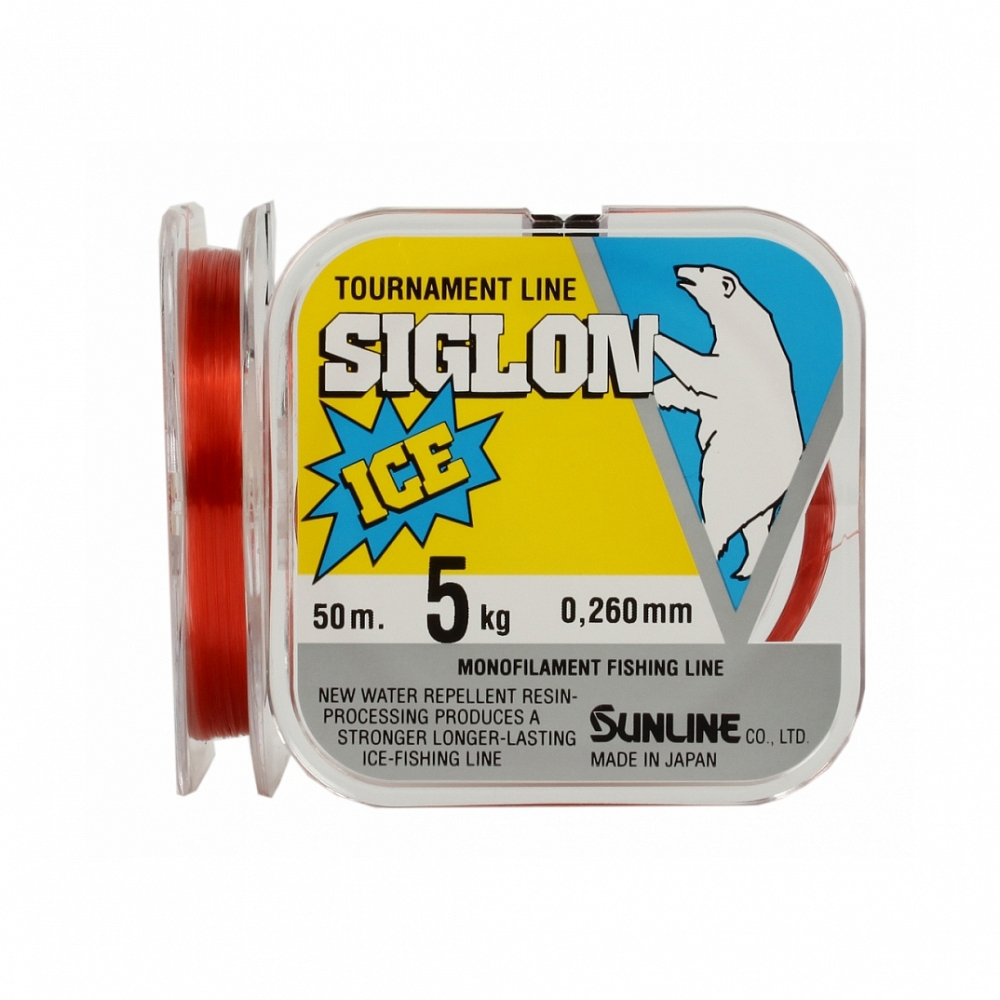 SIGLON F ICE FISHING 50m FLUO.RED#2.5/0.26mm (монолеска). Фото №1