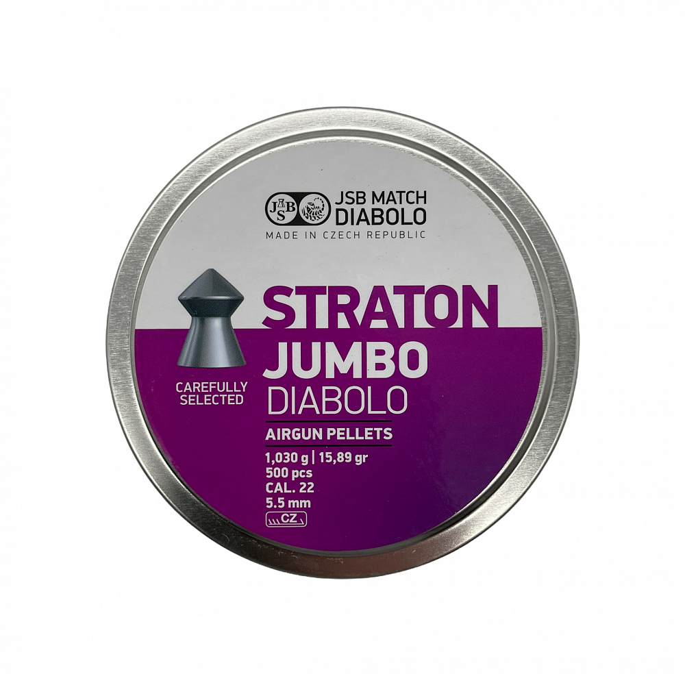 Пуля пневматическая "JSB Diabolo Jumbo Straton", калибр 5,5мм, 1,03гр., 15,89gr (250 шт) (в кор 50 шт). Фото №1