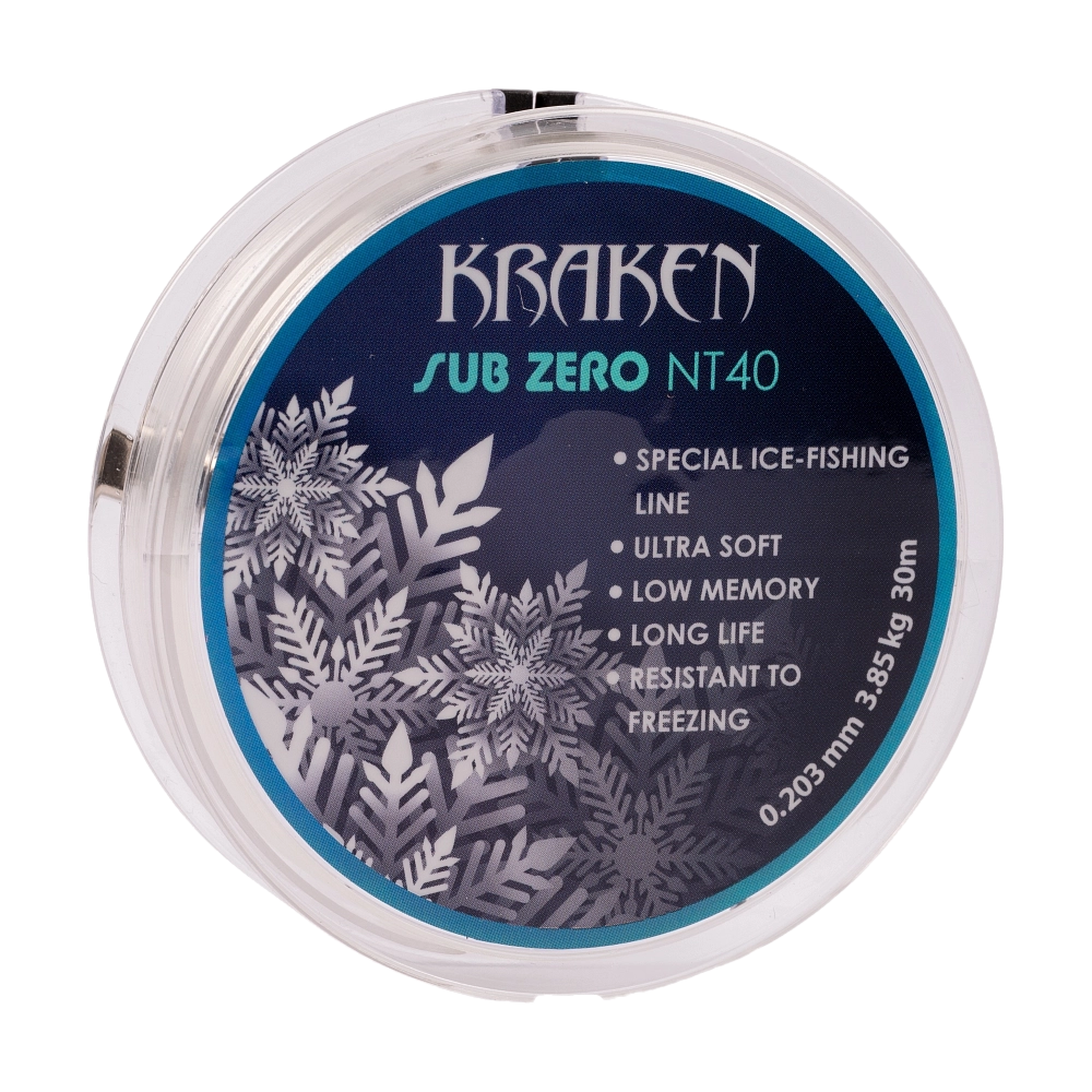 Леска зимняя Kraken Sub Zero NT40 30m 0,203mm 3.85kg. Фото №2