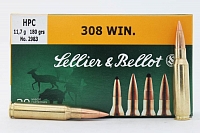 Патрон нарезной SELLER&BELLOT калибр 308 WIN HPС 11,7 гр. (в пачке 20 шт.)