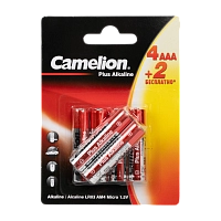 Батарейка Camelion Plus Alkaline 4+2 LR03  (4+2LR03-BP, мизинчиковая батарейка ААА 1.5В)