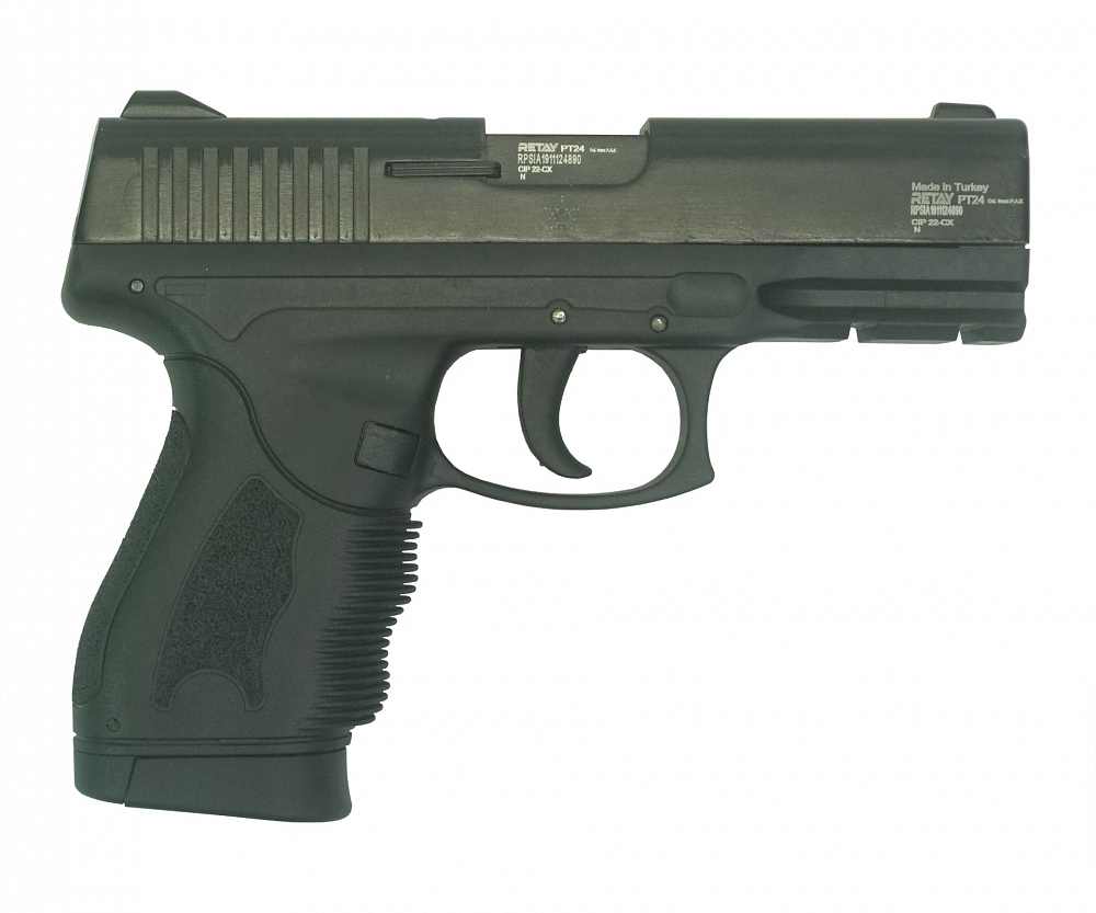 Пистолет охолощенный RETAY PT24, (Taurus), черный, калибр 9mm. P.A.K. Фото №1