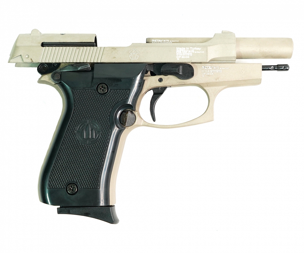 Пистолет охолощенный RETAY MOD84, (Beretta), Сатин, калибр 9mm. P.A.K. Фото №5 Пистолет охолощенный RETAY MOD84, (Beretta), Сатин, калибр 9mm. P.A.K. Фото №5