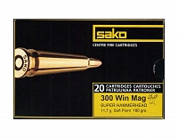 Патрон нарезной SAKO калибр 300 WM SP Super Hammerhead 11,7 гр. 180 grn. (в пачке 20 шт.)