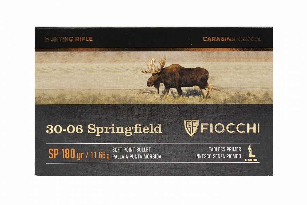 Патрон нарезной FIOCCHI калибр 30-06 SPRG SP 11,6 гр. 180 grn. (в пачке 20 шт.). Фото №1