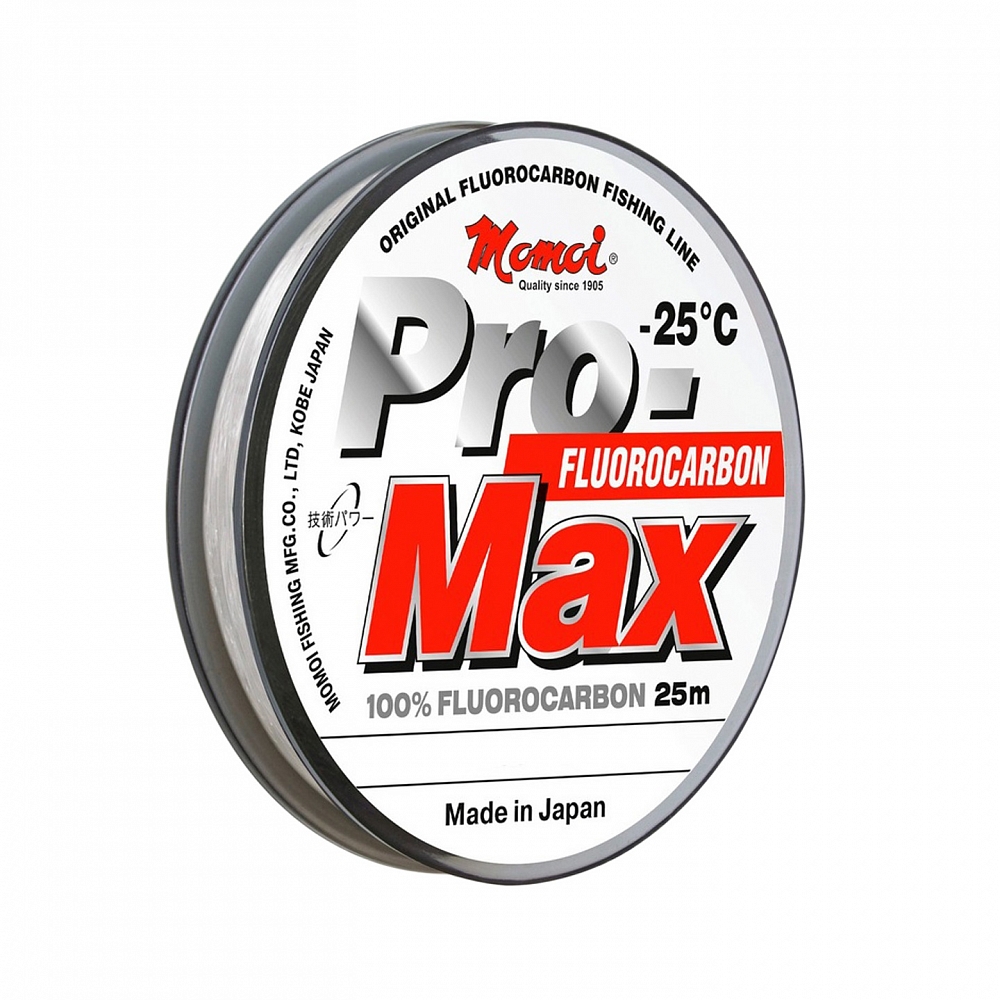 Леска монофиламентная Momoi Pro-Max Fluorocarbon 0,29мм/25м, 8,5кг прозрачная. Фото №1 Леска монофиламентная Momoi Pro-Max Fluorocarbon 0,29мм/25м, 8,5кг прозрачная. Фото №1