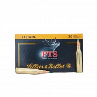 Патрон нарезной SELLER&BELLOT калибр 243 WIN SP PTS Hornady 6,1 гр. (в пачке 20 шт.)