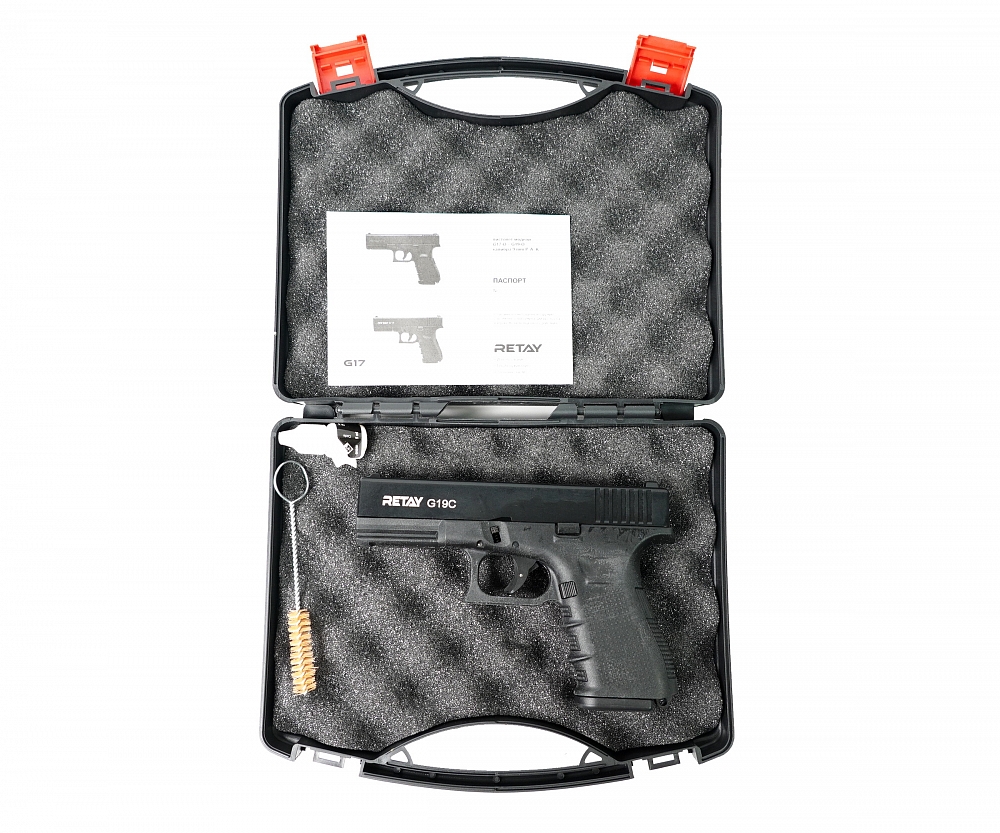 Пистолет охолощенный RETAY G19C, (Glock 19), черный, калибр 9mm. P.A.K. Фото №8 Пистолет охолощенный RETAY G19C, (Glock 19), черный, калибр 9mm. P.A.K. Фото №8