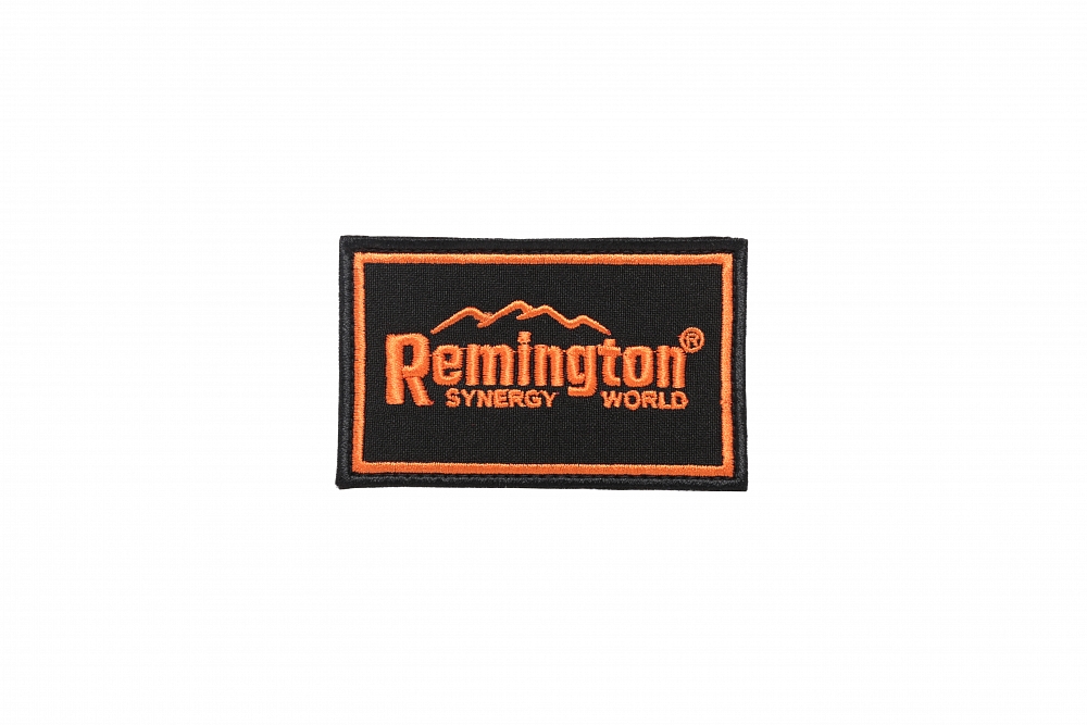 Шеврон REMINGTON HUNTING CLUB ORIGINAL (Black/orange, 8,5*5 cm,H). Фото №1