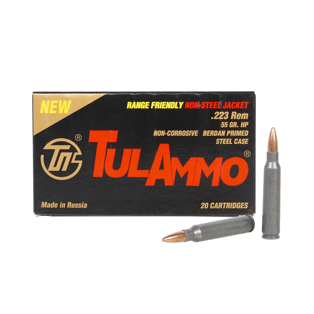 Патрон охотничий УПЗ (ТПЗ) 5,56х45 HP 55 gr,ст/об. лат. (20шт.) в коробке 1000 шт.. Фото №1