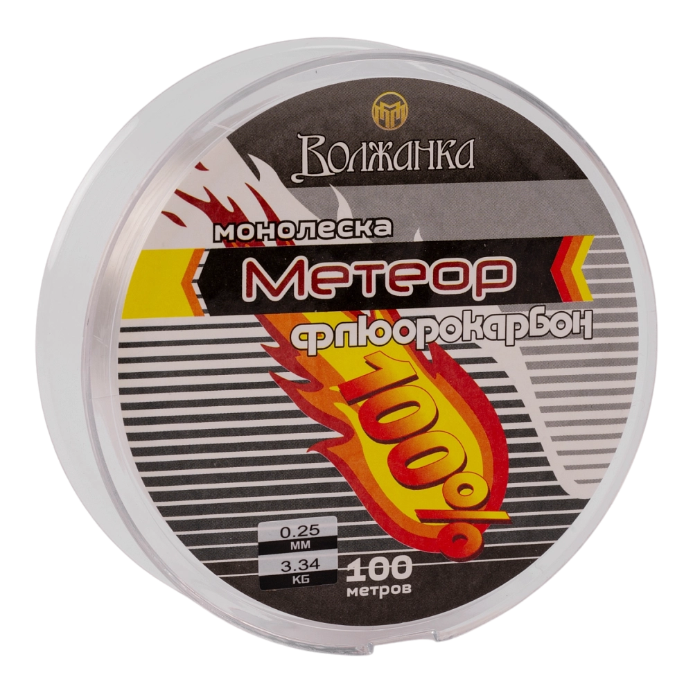 Леска флюрокарбоновая Волжанка "Метеор" 100м/0.25мм 3.34кг цв. прозрачный. Фото №2