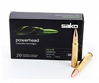 Патрон нарезной SAKO калибр 9.3x62 SP Powerhead 16,2 гр. 250 grn. (в пачке 20 шт.)