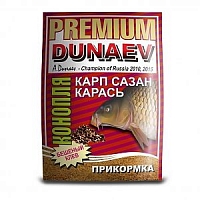 Прикормка "DUNAEV-PREMIUM" 1кг Карп-Сазан Конопля Красная