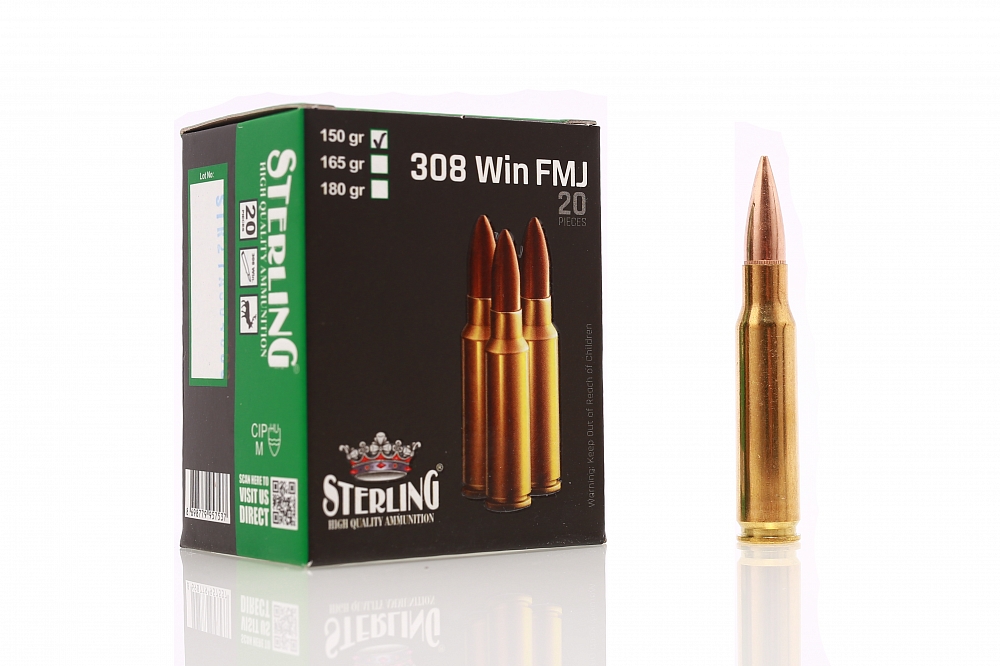 Патрон нарезной STERLING калибр 308WIN FMJ 9,8 гр. 150 grn. (в пачке 20 шт.) (в коробке 720 шт.). Фото №2