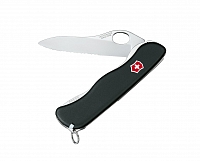 Нож Victorinox Sentinel One Hand 111 мм/ черный, с серейторной заточкой