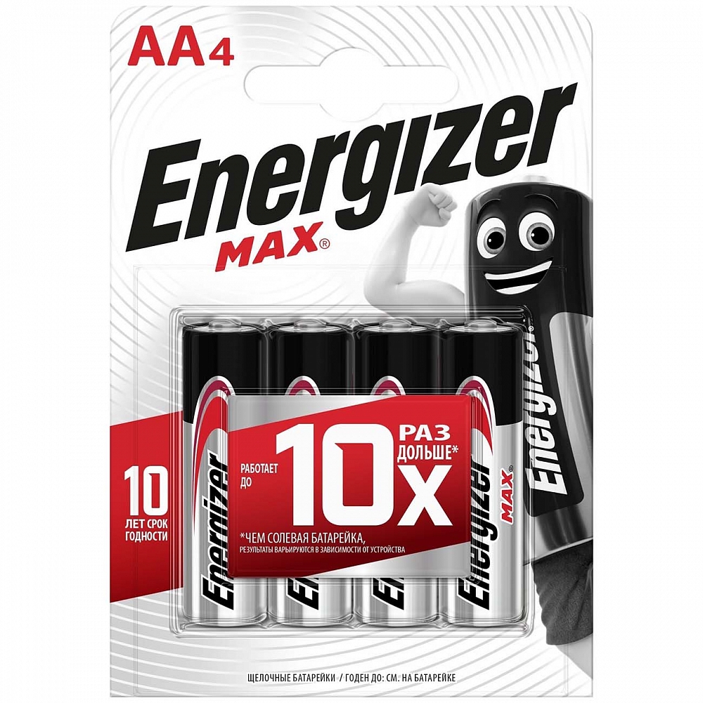 Батарейка Energizer MAX E91 BP4 AA Пальчиковая. Фото №2