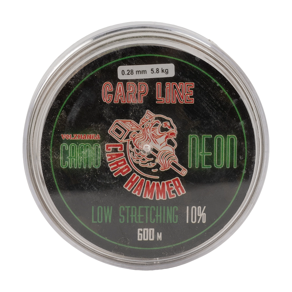 Леска моно "Carp Hammer Camo Neon" 600м/0.28мм 5,8кг цв. Камуфляжный. Фото №1