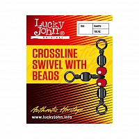 Вертлюжок Lucky John Crosline Swivel с бусинкой №014