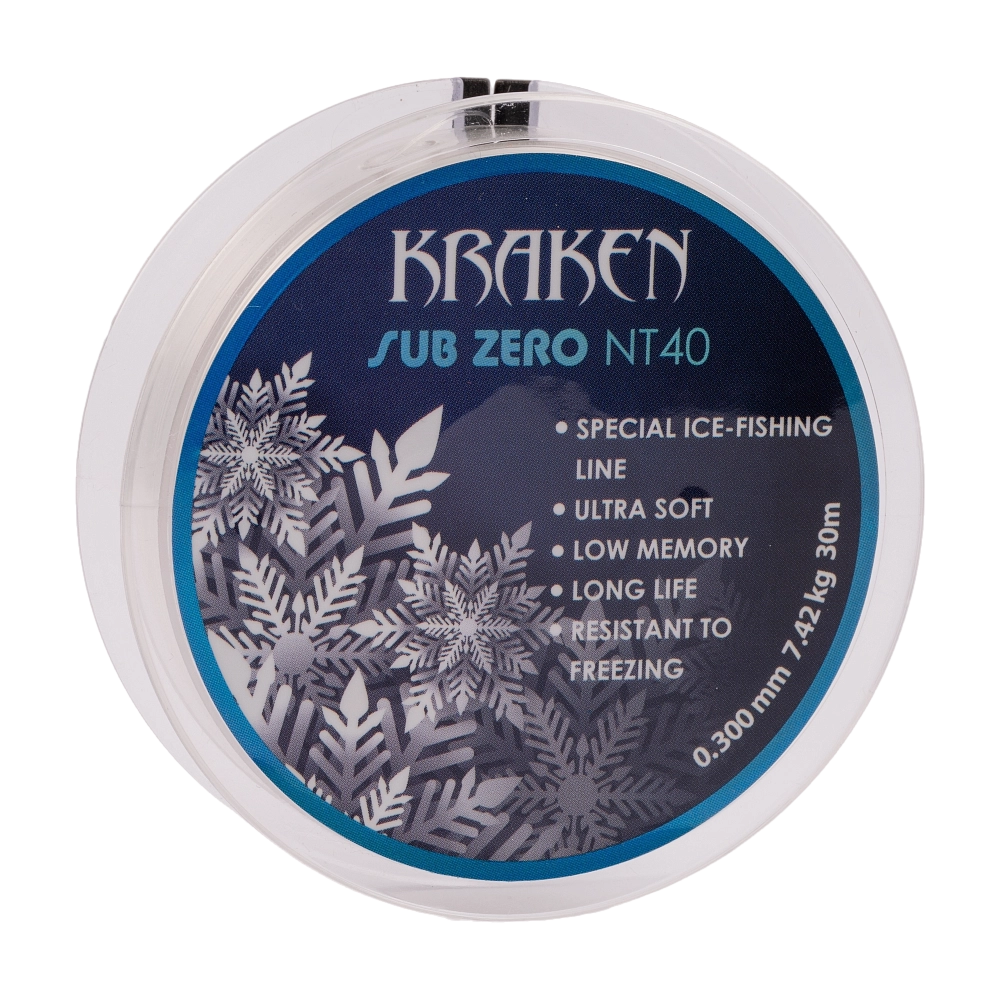 Леска зимняя Kraken Sub Zero NT40 30m 0,300mm 7.42kg. Фото №2