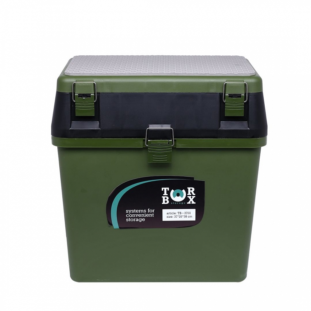 Ящик TOR BOX зимний зелёный 37х26х38. Фото №1