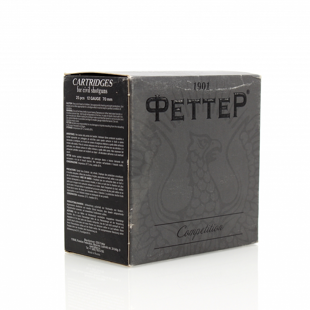 Охотничий патрон ФЕТТЕР COMPETITION 12/70/33 №1 (в пачке 25 шт.) (в коробке 250 шт.)		 																	. Фото №2