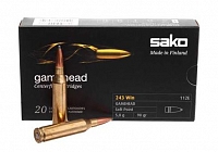 Патрон нарезной SAKO калибр 243 Win SP Gamehead 5,8 гр. 90 grn. (в пачке 20 шт.)