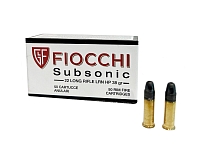 Патрон нарезной FIOCCHI калибр 22 LR SUBSONIC LRN  HP 38 grn. (в пачке 50 шт.)