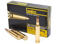 Патрон нарезной SAKO калибр 7mm Rem Mag SP Hammerhead 11.0 g/170 gr (в пачке 20 шт.)