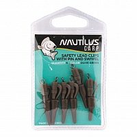 Клипса безопасная Nautilus Safety Lead Clips With Tail Rubber