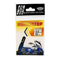 Коннектор серо-синий перламутр  d0,8мм (10шт) (Три кита)