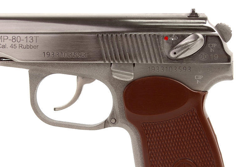 Пистолет ООП МР-80-13Т калибр 45 Rubber, химическое никелирование, в КС  . Фото №7