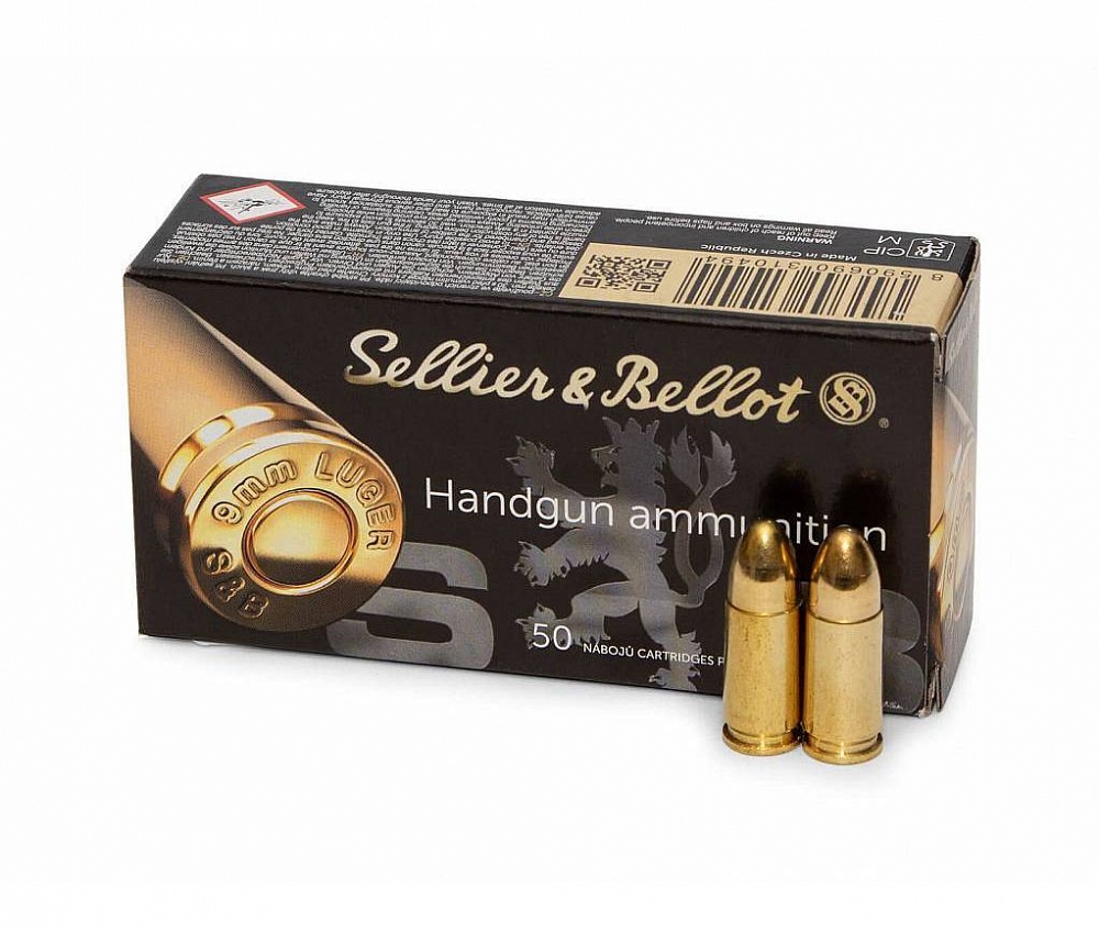 Патрон нарезной SELLER&BELLOT калибр 9*19 Luger FMJ 8.0 гр. (в пачке 20 шт.). Фото №3