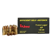 Патрон нарезной  пистолетный ТПЗ Luger 9х19 HP 135gr.лат./об.лат.  (50шт) 